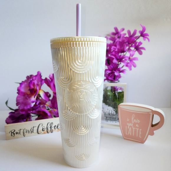 💜ANNIVERSARY Starbucks🧋White Pearl 🧜‍♀️Mermaid Scales Venti 24oz Tumbler NWT - Picture 3 of 7